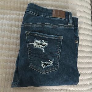 American Eagle Outfitters Distressed Blue Jeggings